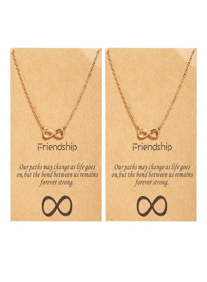FORUBUS Infinity Friendship Pendant Necklace and Blessing Card, Karma Circles Link Chain Necklace Butterfly Accessory BFF Memorial Jewelry Gift-infinity - Image 1